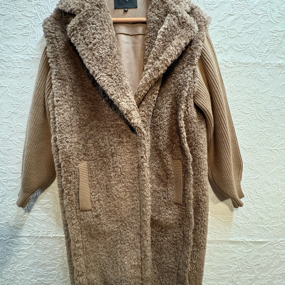 Maje Tan Teddy Jacket